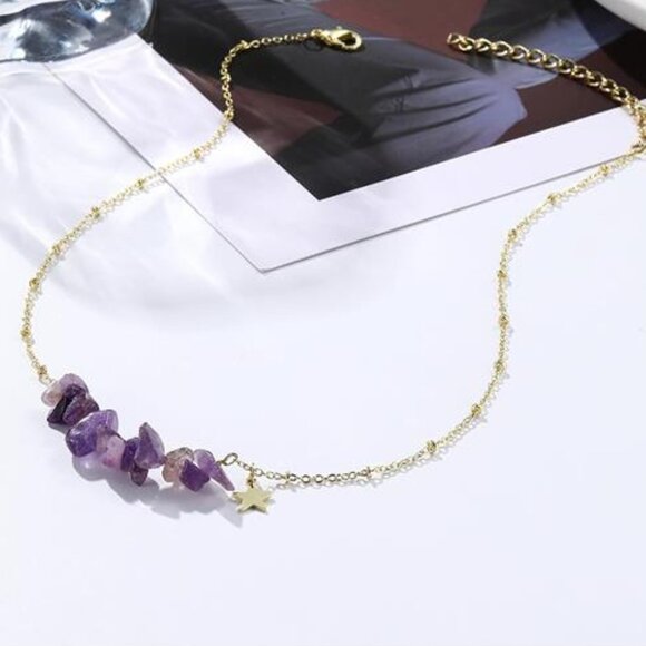 Jewelry - 🌈 Natural Chakra Stone Necklace | Healing Crystal Chip Beads